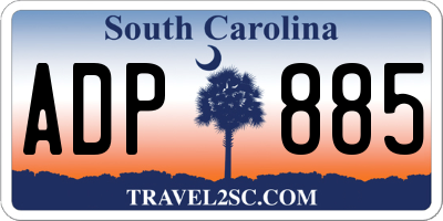 SC license plate ADP885