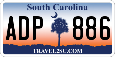 SC license plate ADP886