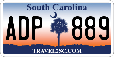 SC license plate ADP889