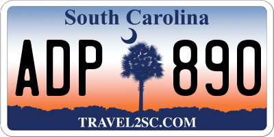 SC license plate ADP890