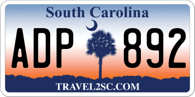 SC license plate ADP892