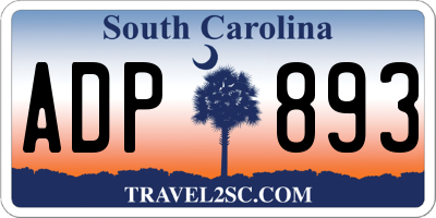 SC license plate ADP893