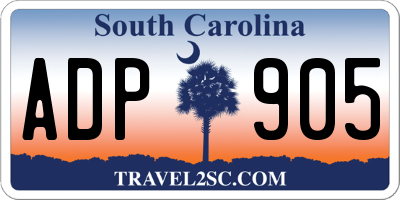 SC license plate ADP905