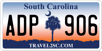 SC license plate ADP906