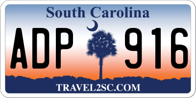 SC license plate ADP916