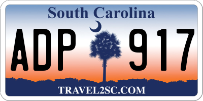 SC license plate ADP917