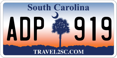 SC license plate ADP919