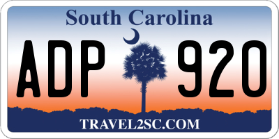 SC license plate ADP920
