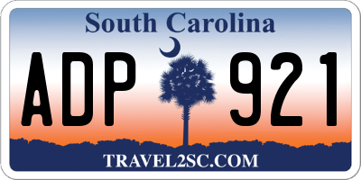SC license plate ADP921