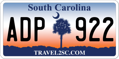 SC license plate ADP922