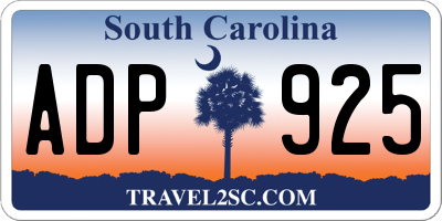 SC license plate ADP925
