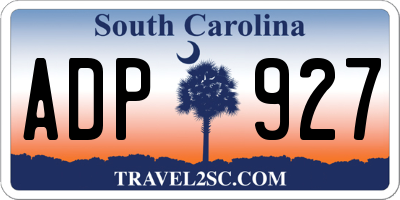 SC license plate ADP927