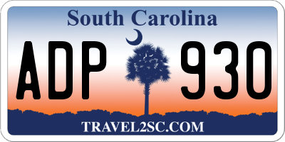 SC license plate ADP930