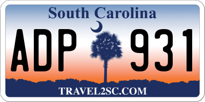SC license plate ADP931