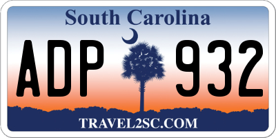 SC license plate ADP932