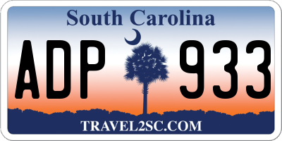 SC license plate ADP933