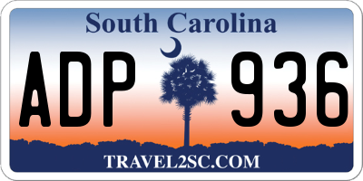 SC license plate ADP936