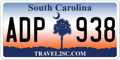 SC license plate ADP938