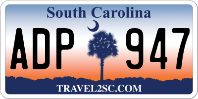 SC license plate ADP947