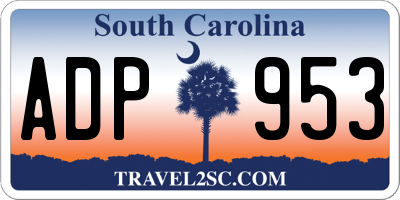 SC license plate ADP953