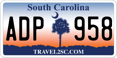SC license plate ADP958