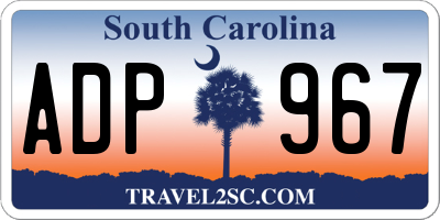 SC license plate ADP967