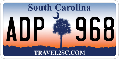 SC license plate ADP968