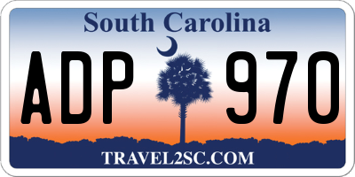 SC license plate ADP970