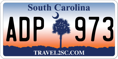 SC license plate ADP973
