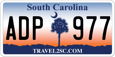 SC license plate ADP977