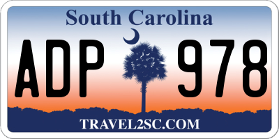SC license plate ADP978