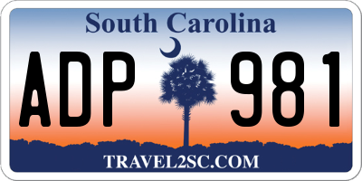 SC license plate ADP981