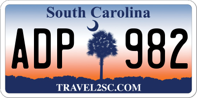 SC license plate ADP982