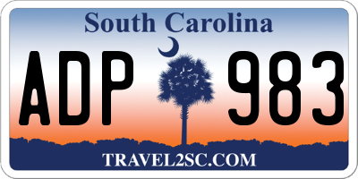 SC license plate ADP983