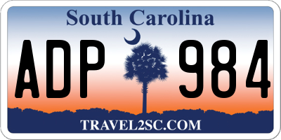 SC license plate ADP984