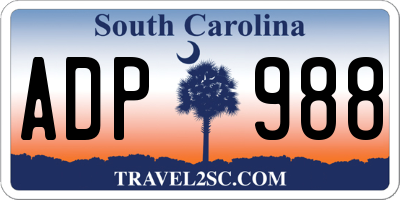SC license plate ADP988