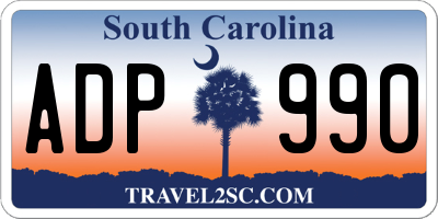 SC license plate ADP990
