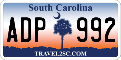 SC license plate ADP992