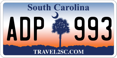SC license plate ADP993