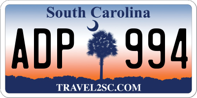 SC license plate ADP994