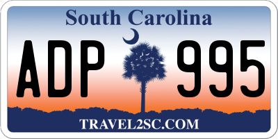 SC license plate ADP995