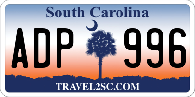 SC license plate ADP996