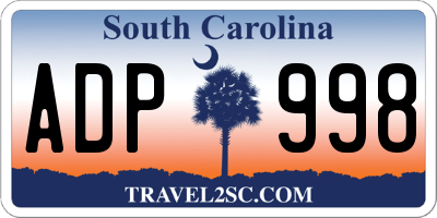 SC license plate ADP998