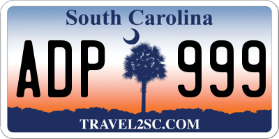 SC license plate ADP999