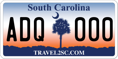 SC license plate ADQ000