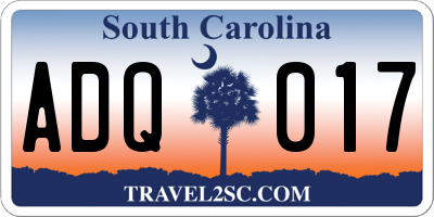 SC license plate ADQ017