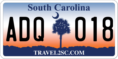 SC license plate ADQ018
