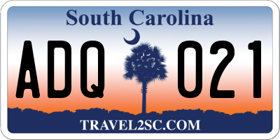 SC license plate ADQ021