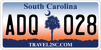 SC license plate ADQ028