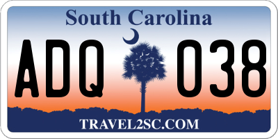 SC license plate ADQ038